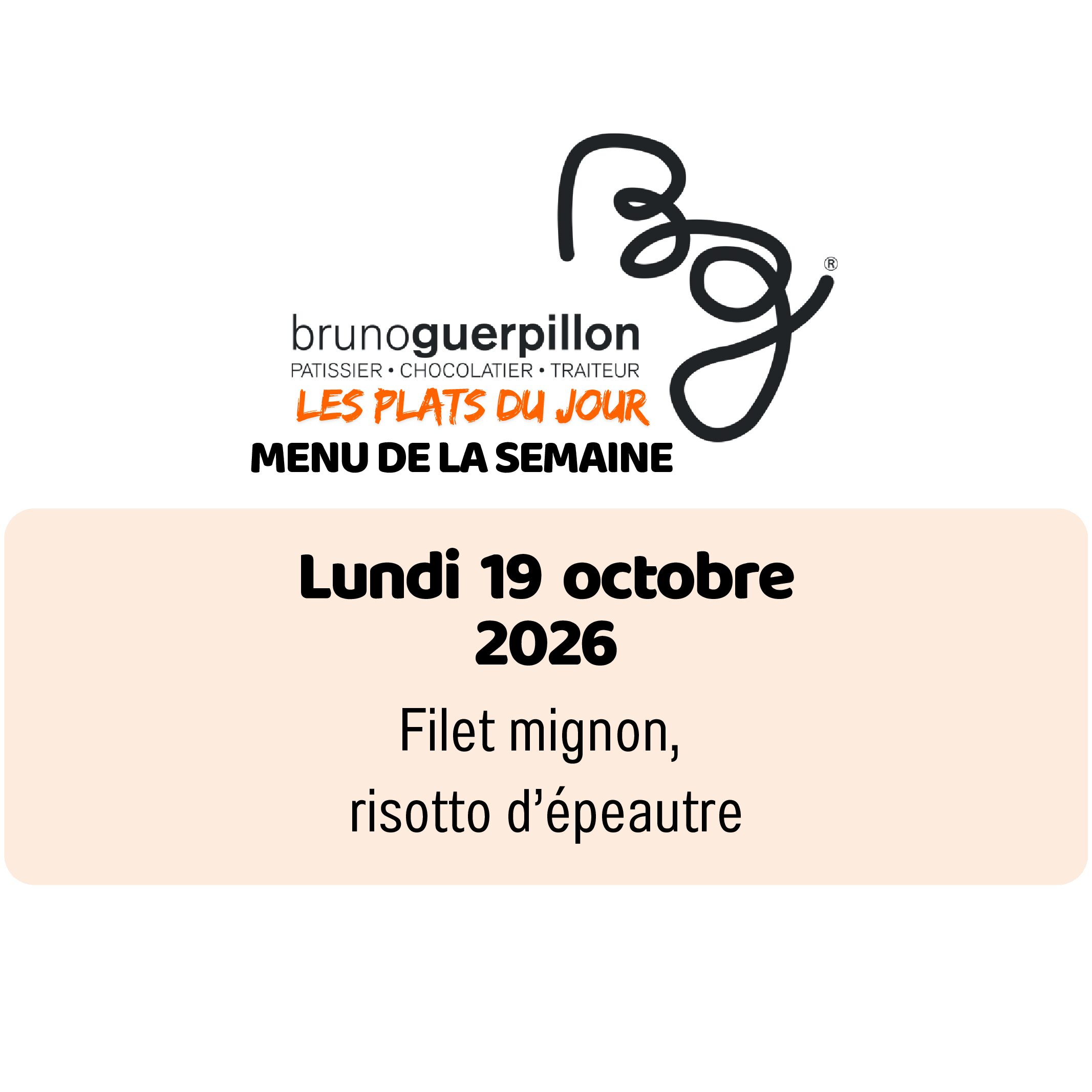 Plat du jour - lundi