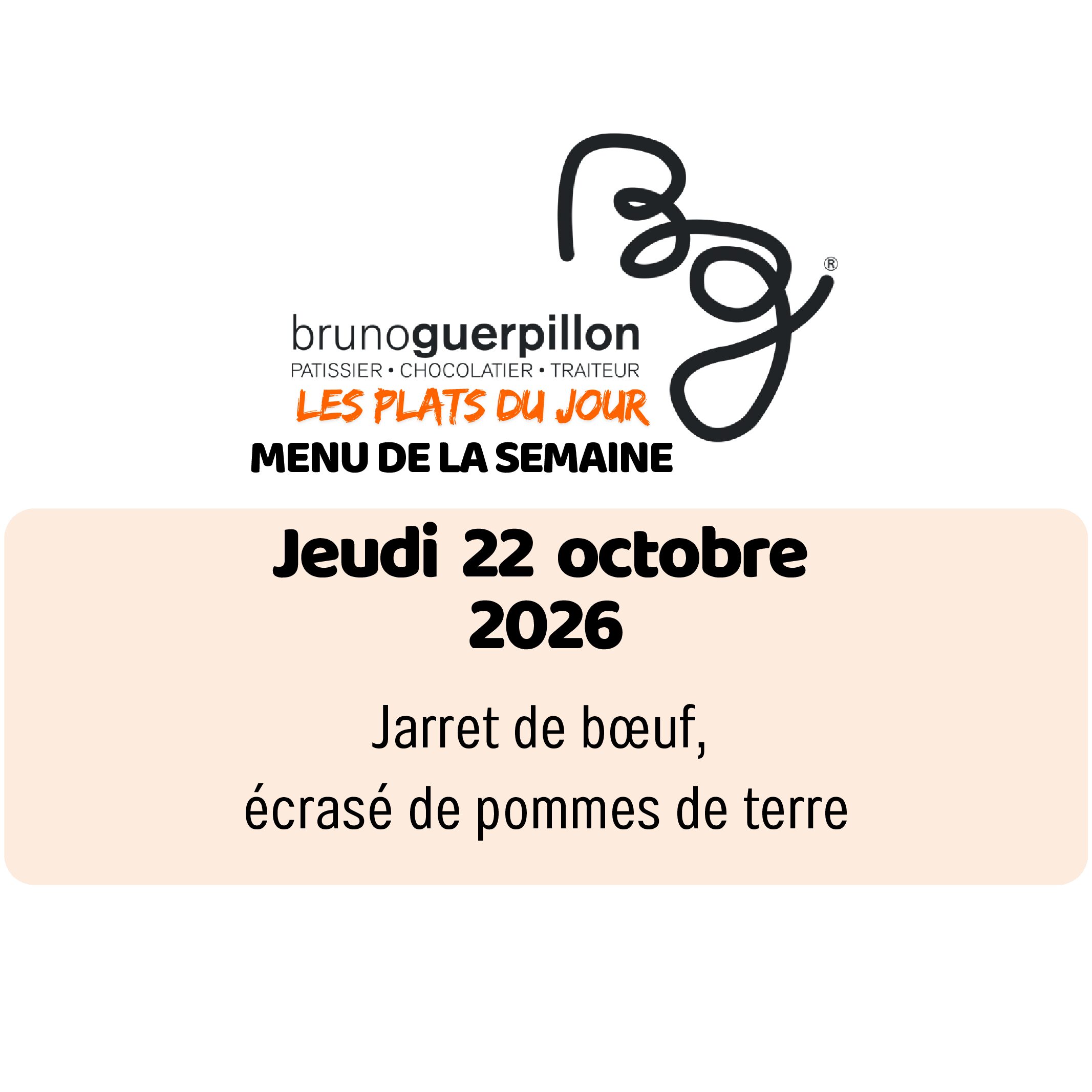 plat du jour - jeudi