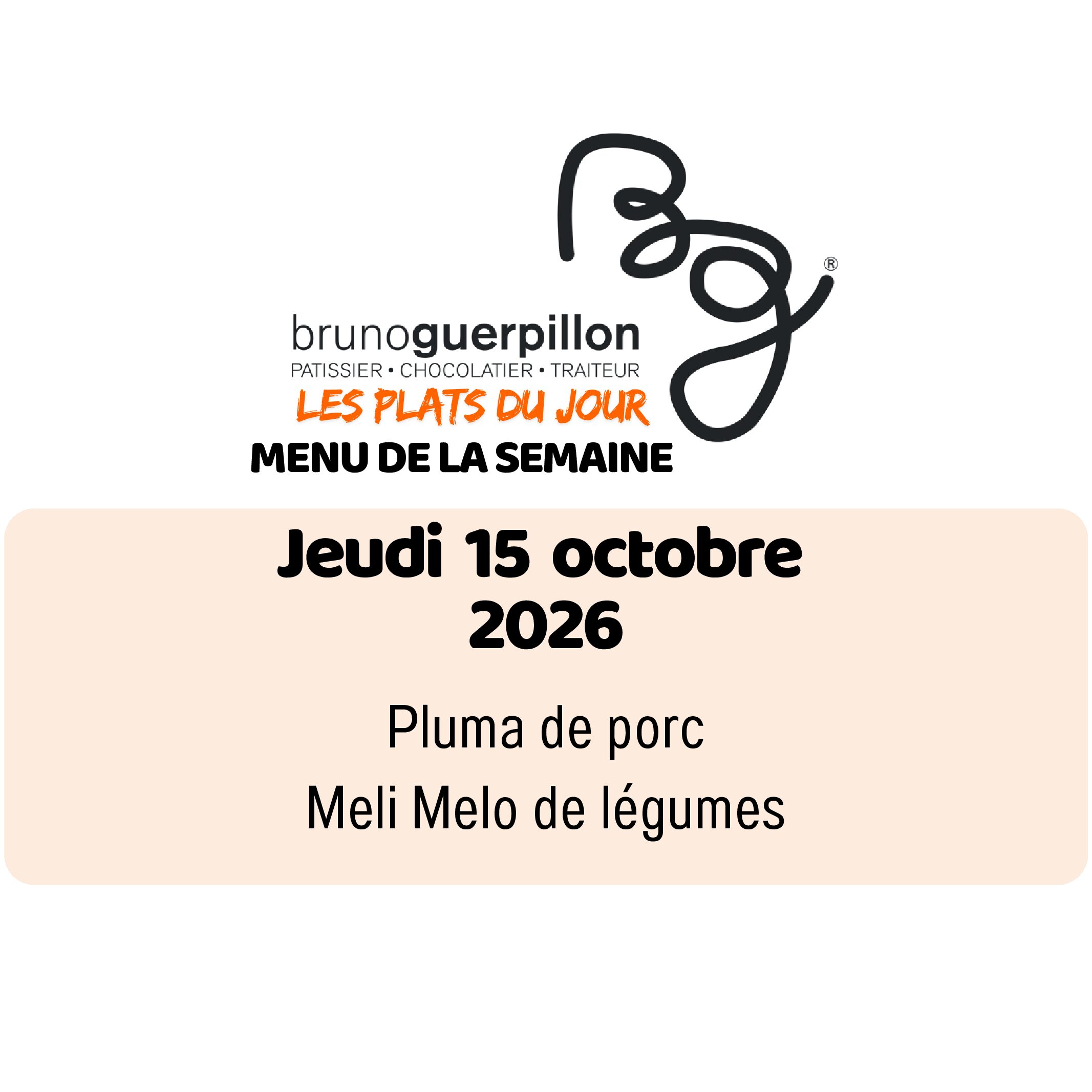 plat du jour - jeudi