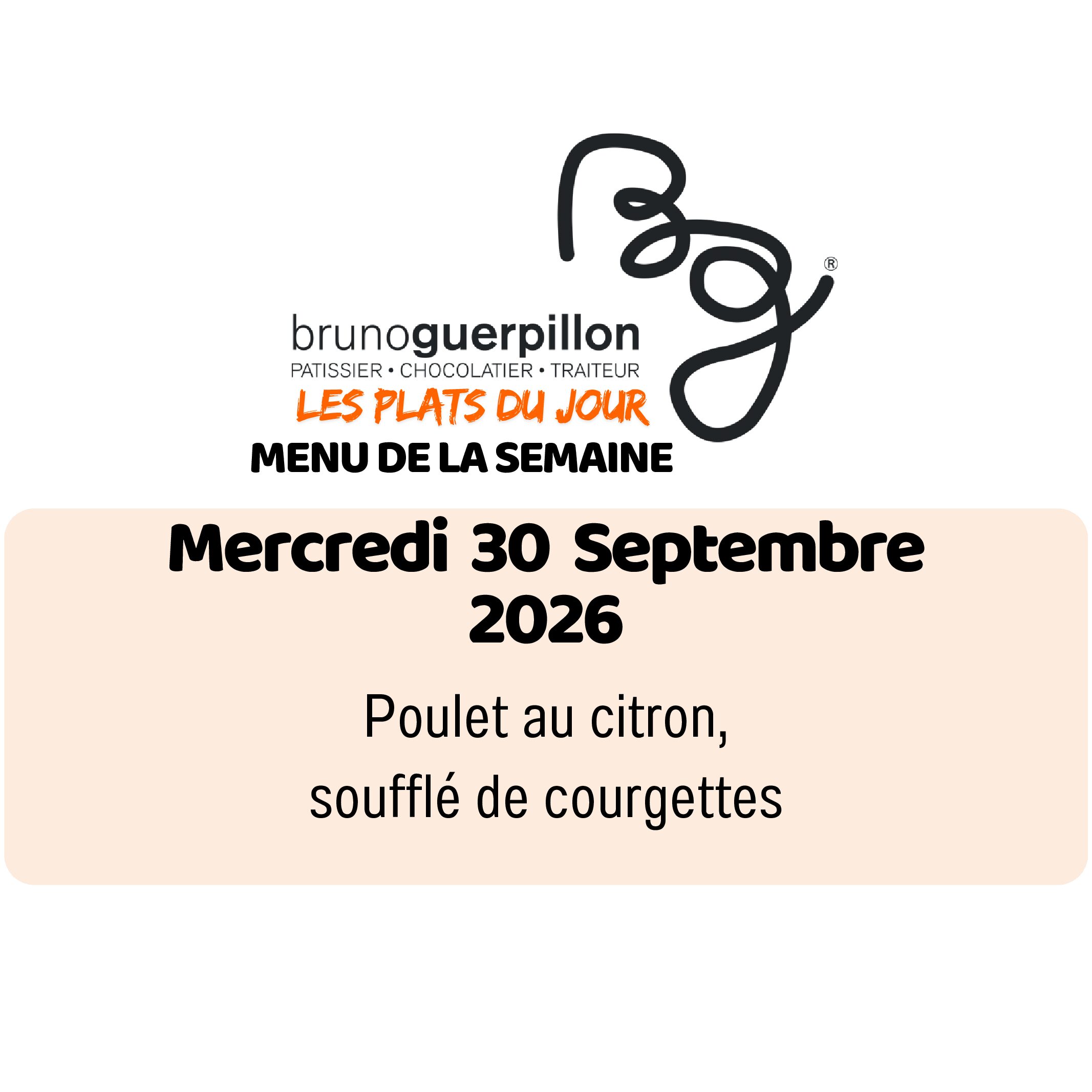 plat du jour - mercredi
