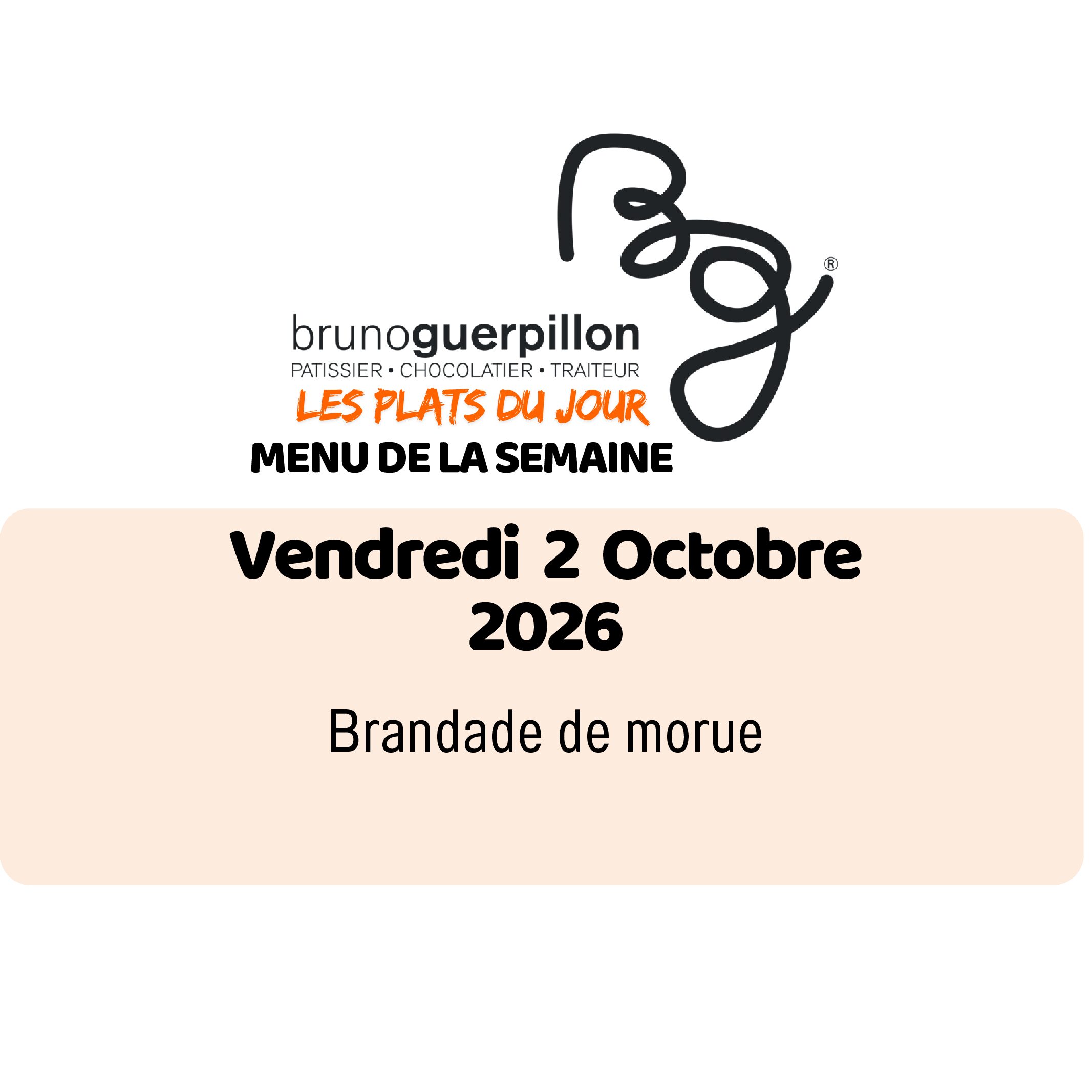 plat du jour - vendredi