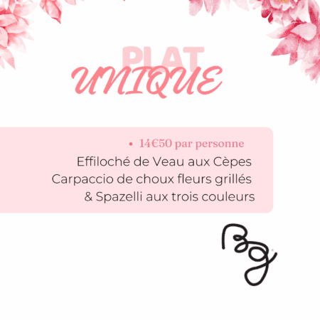 Plat Unique Fête des Mères