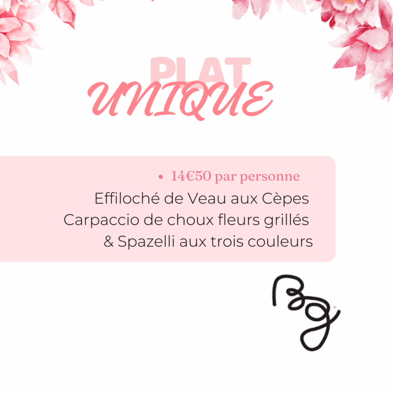 Plat Unique Fête des Mères