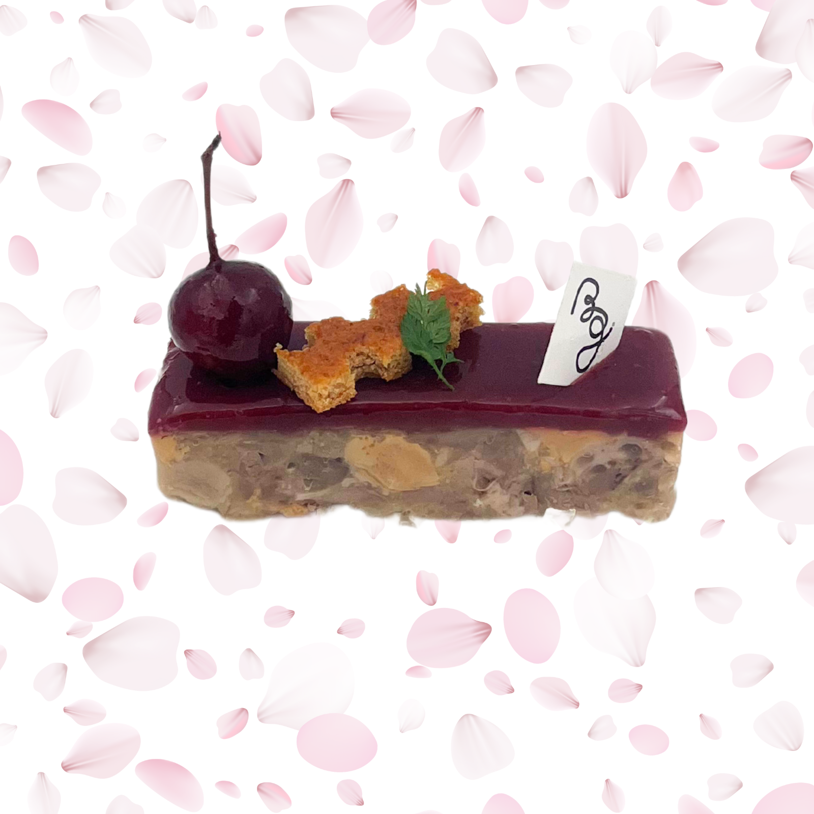 Pressé de canard, Foie Gras et Confit de Griottes