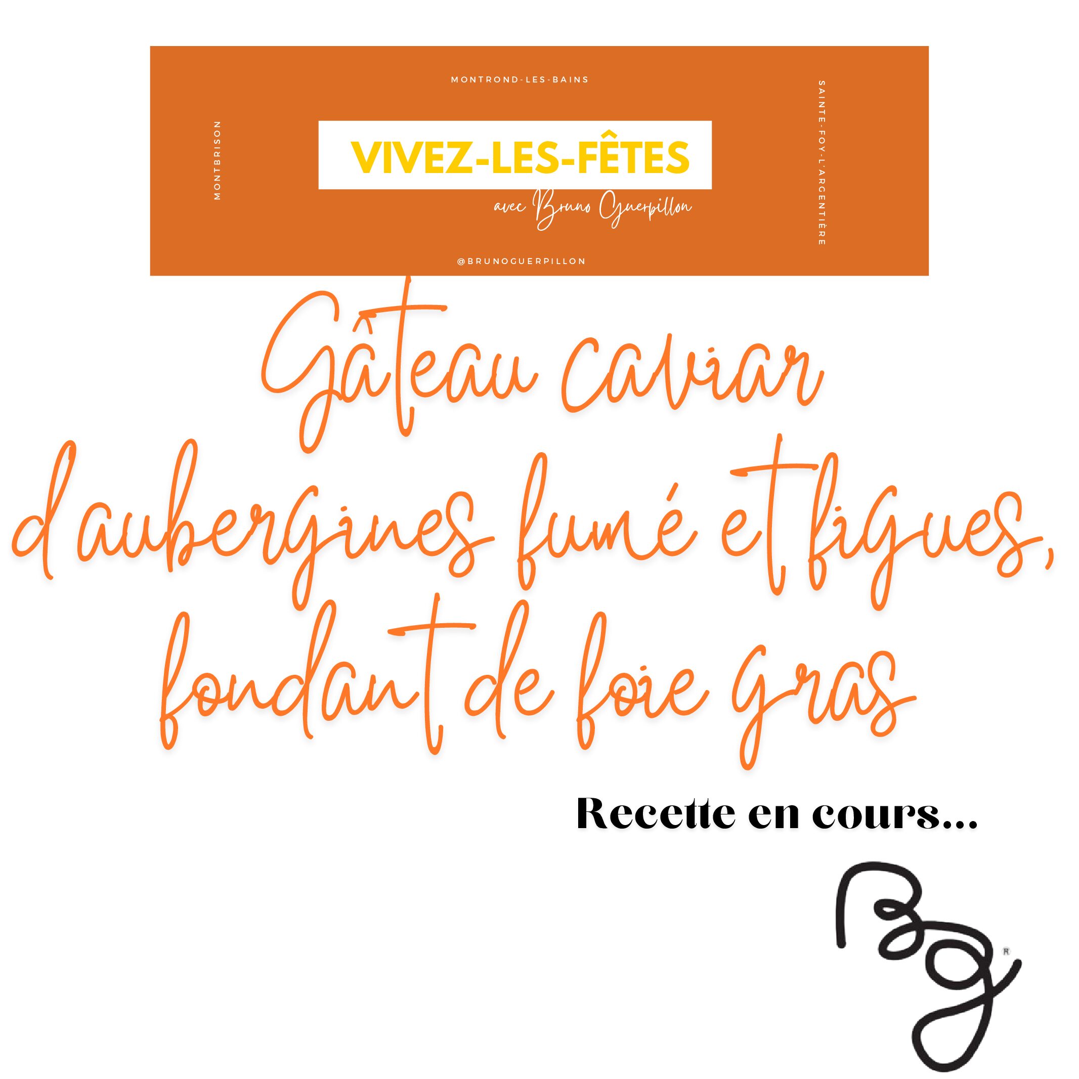 Gâteau caviar d'aubergines fumé et figues, fondant de foie gras