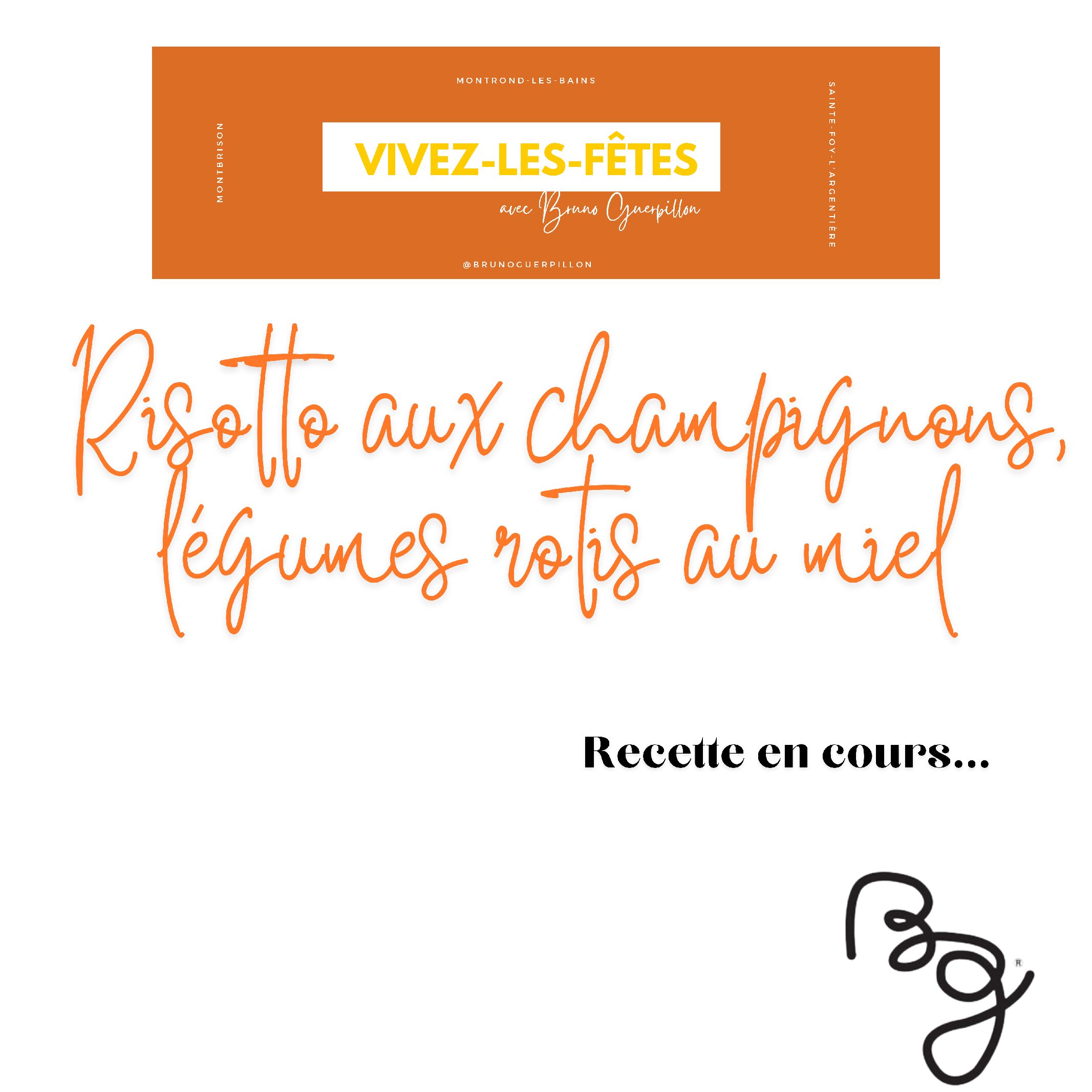 Risotto aux champignons, légumes rôtis au miel