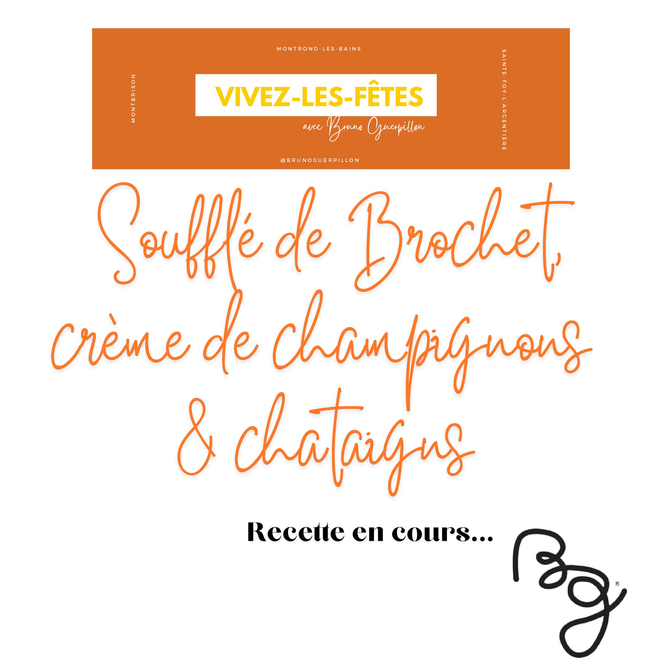 Soufflé de Brochet, crème de champignons & chataîgnes