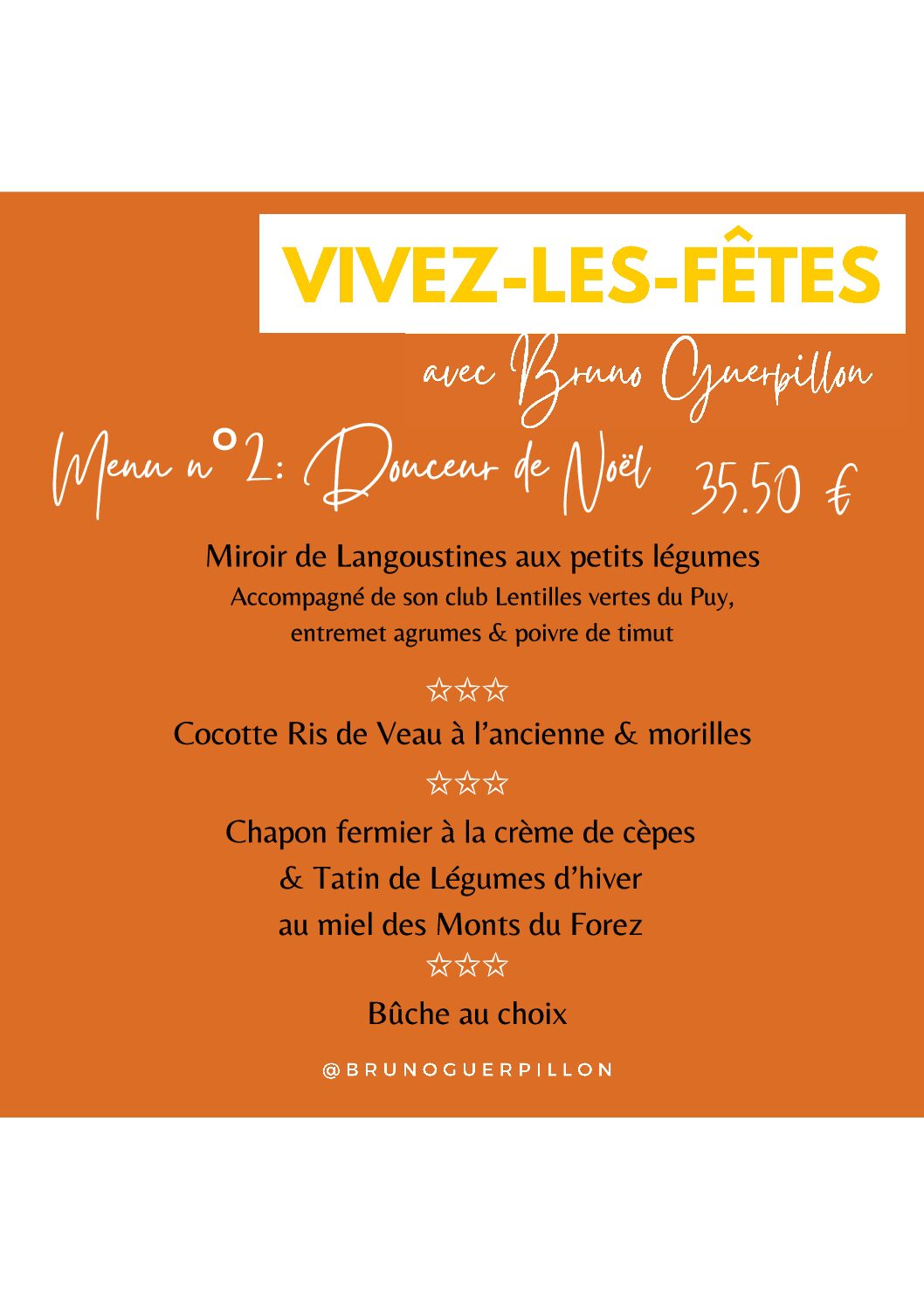 Menu Douceur de Noël