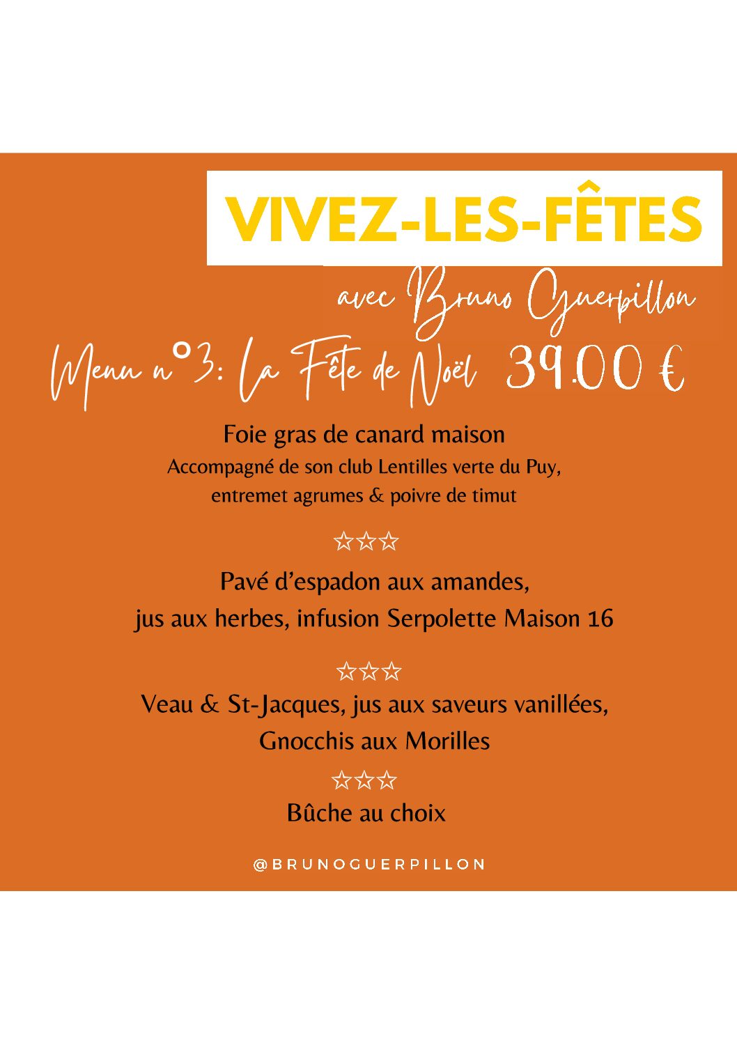 Menu La Fête de Noël